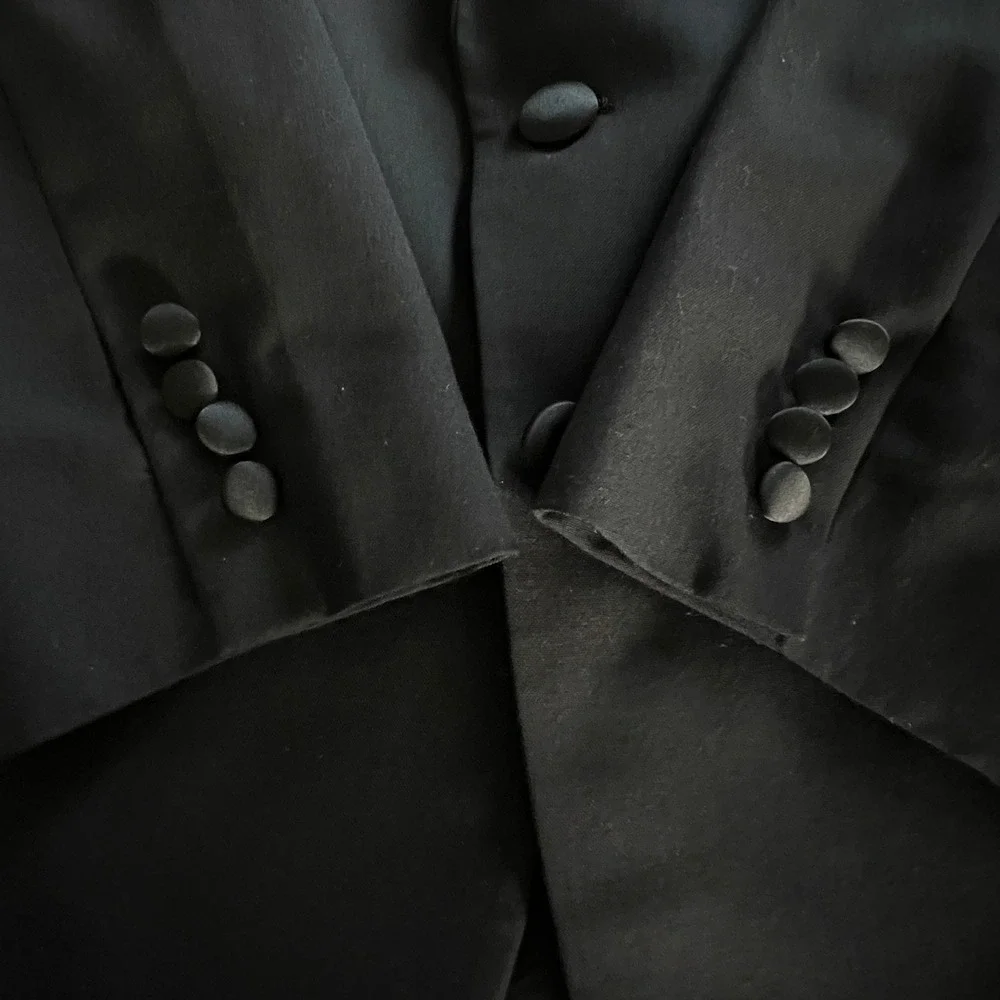 Ralph Lauren Suit Men 40L Black Polo University Club Wool Vintage Formal Blazer